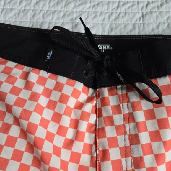 Vans Era Men Boardshorts Orange Black Amd White New 052025 - Picture 2 of 9